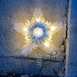 Diamond Frosted Snowflake Christmas Tree Top w/ base by Sterling